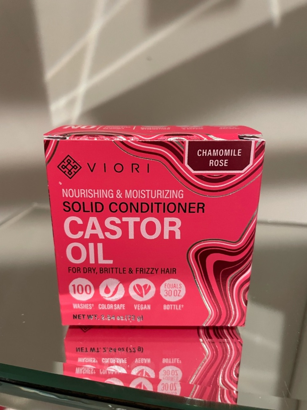 VIORI Chamomile Rose Castor Oil Solid Conditioner - Pink